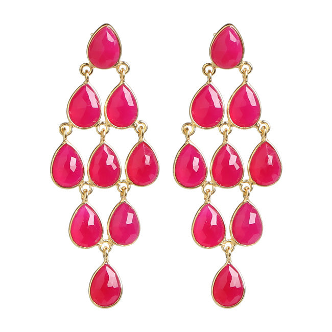 Gem cluster med pink aventurin
