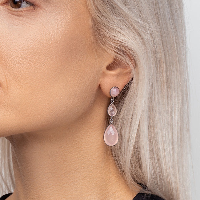 elegant drop, rosa calce, sort