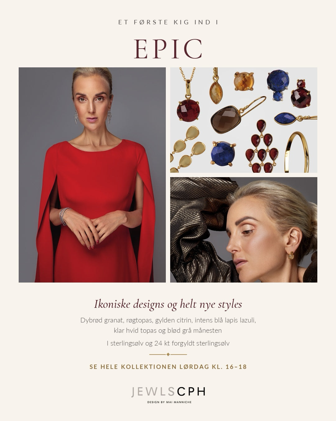 Et første kig ind i EPIC – smykker med granat, røgtopas, citrin, lapis lazuli, hvid topas og grå månesten
