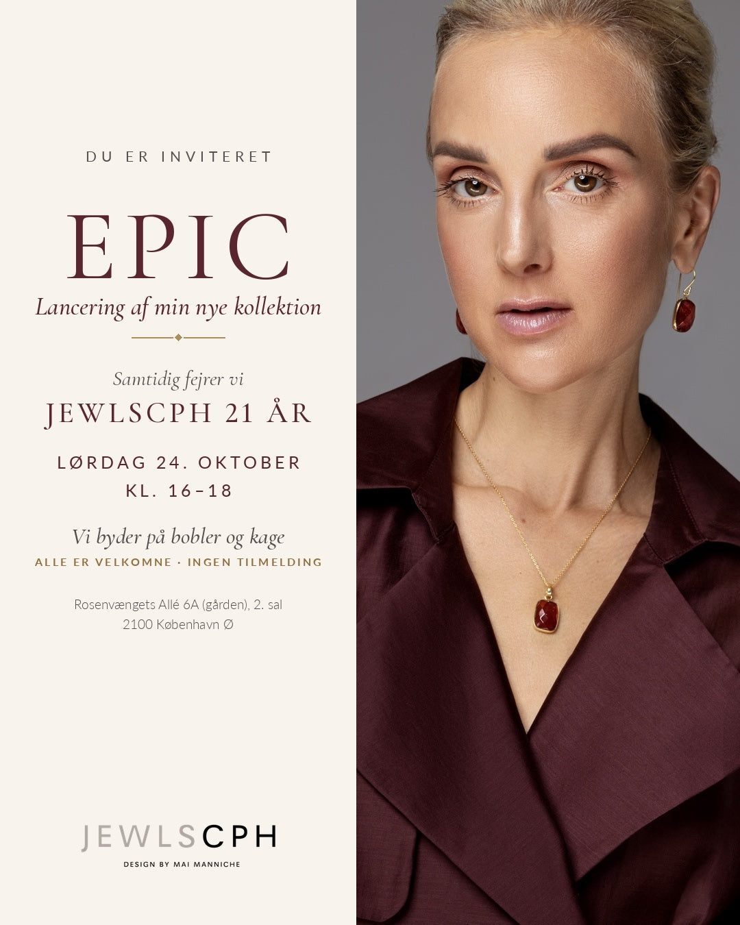 Invitation til lancering af EPIC og JEWLSCPH 21 år