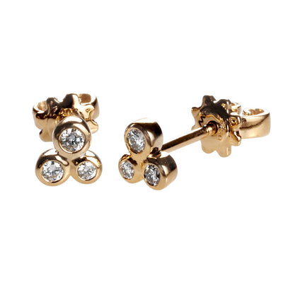 MIDNIGHT TRIO stud earrings with brilliant-cut diamonds in 18kt gold