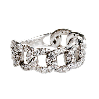LINK diamond ring in 18kt white gold