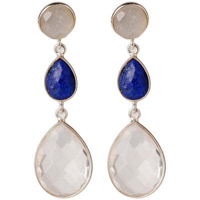 CROWN Divine Round stud earrings with pearl in 24kt gold-plated sterling silver