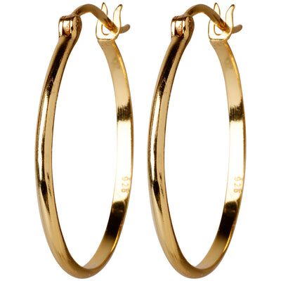 CROWN Divine Round stud earrings with pearl in 24kt gold-plated sterling silver