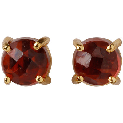 CROWN Divine Round stud earrings with pearl in 24kt gold-plated sterling silver
