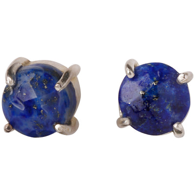 CROWN Divine Round stud earrings with pearl in 24kt gold-plated sterling silver