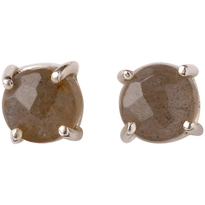 CROWN Divine Round stud earrings with pearl in 24kt gold-plated sterling silver