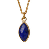 EPIC Marquise halskæde med lapis lazuli ædelsten i 24kt forgyldt sterlingsølv