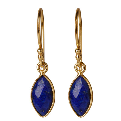 EPIC Marquise øreringe med lapis lazuli ædelsten i 24kt forgyldt sterlingsølv