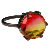 Lush Fire Divine ring med Lava kvarts ædelsten i sort sterlingsølv