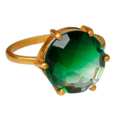 Lush Forest Divine ring med Green-bi kvarts i 24kt forgyldt sterlingsølv
