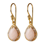 CROWN Enchanted øreringe med pink opal og hvide topas ædelsten i 24kt forgyldt sterlingsølv