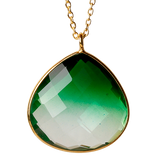 Lush Forest Gracious necklace with Green-bi quartz gemstone in 24kt gold-plated sterling silver