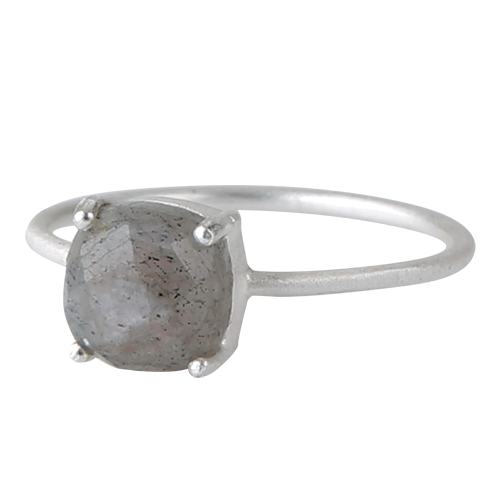 ICONIC Cool ring i 925 sterling sølv med firkantet labradorit – JEWLSCPH
