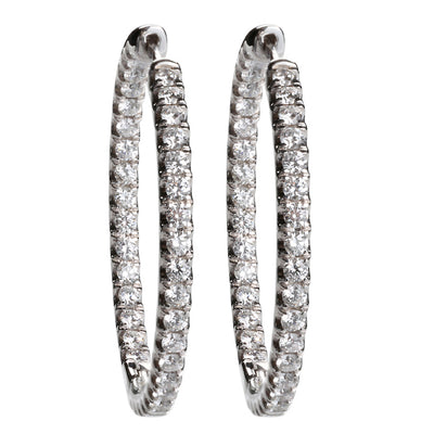 Infinity Hoops Large diamond earrings in 18kt white gold