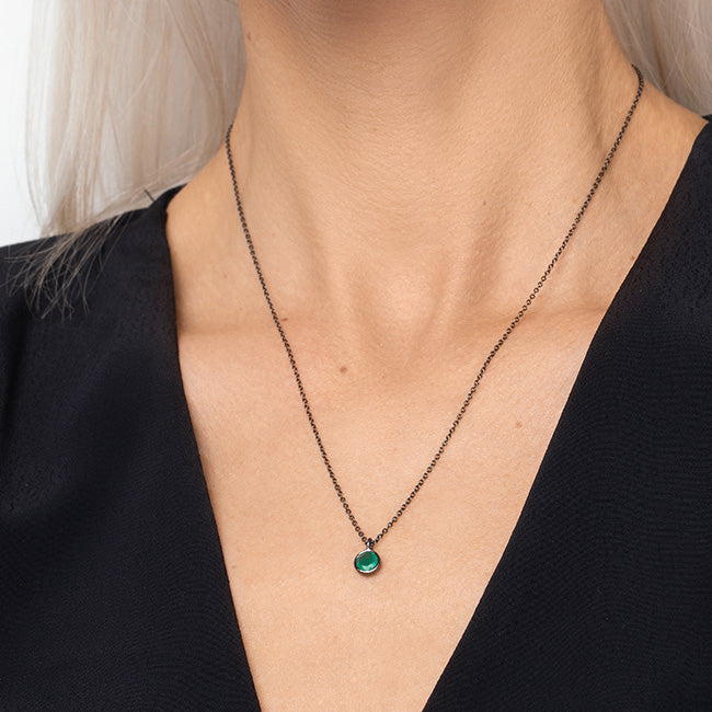 precious kæde grøn onyx sort