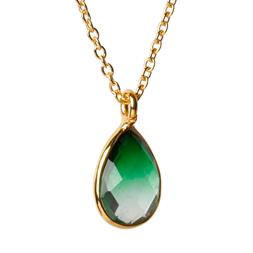 Pure Drop halskæde med green-bi kvarts
