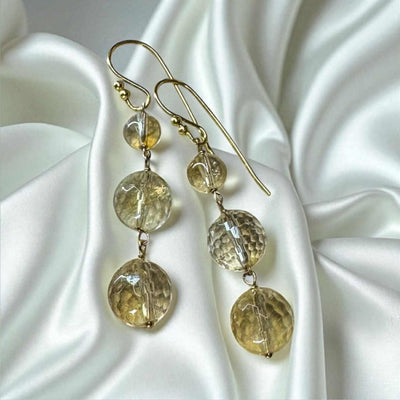UNIKA 11 earrings with citrine gemstone in 24kt gold-plated sterling silver